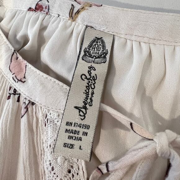 American Rag Dress Boho Floral Midi Romantic Size L - Picture 10 of 12